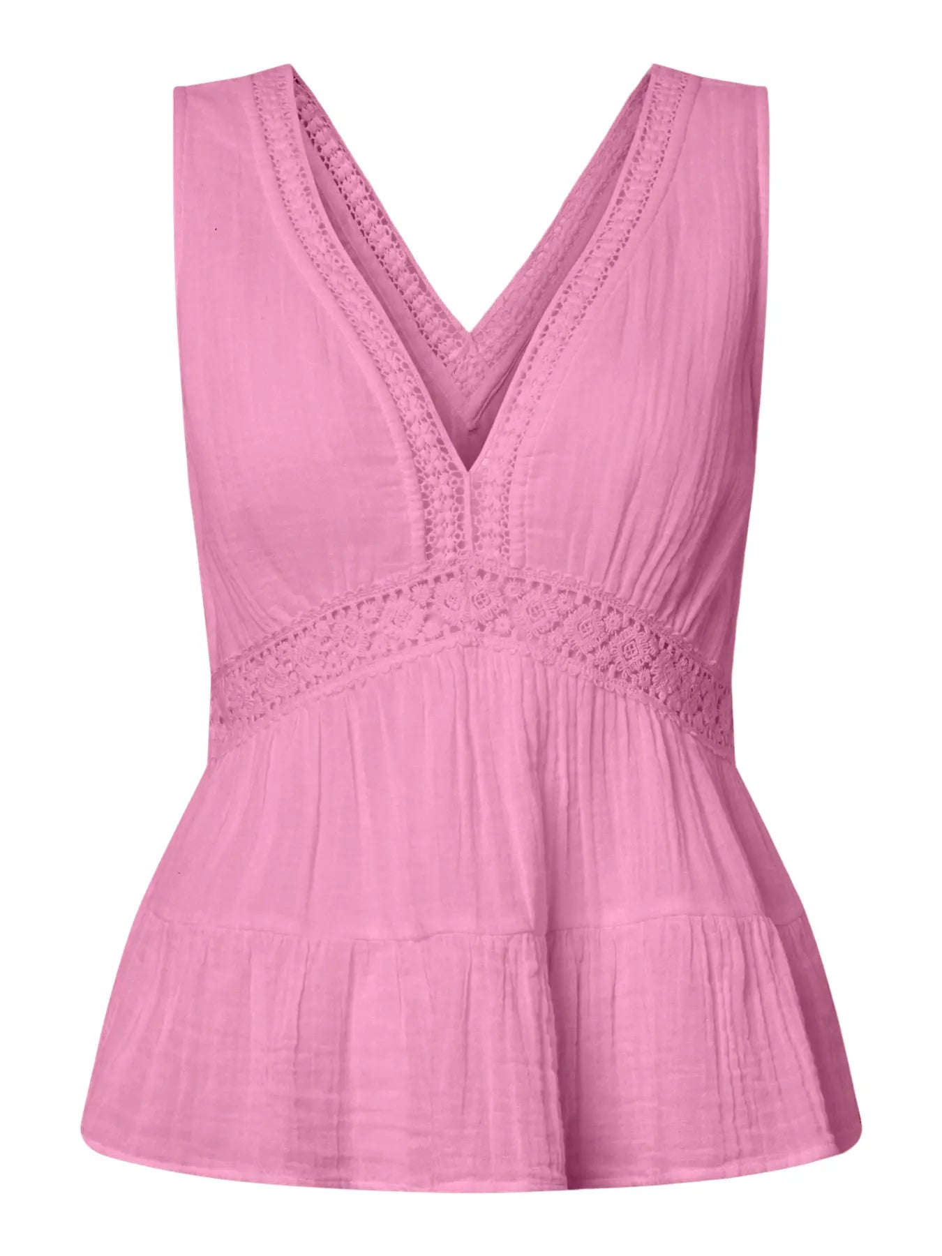 YAS Anini Tiered Top - Pink