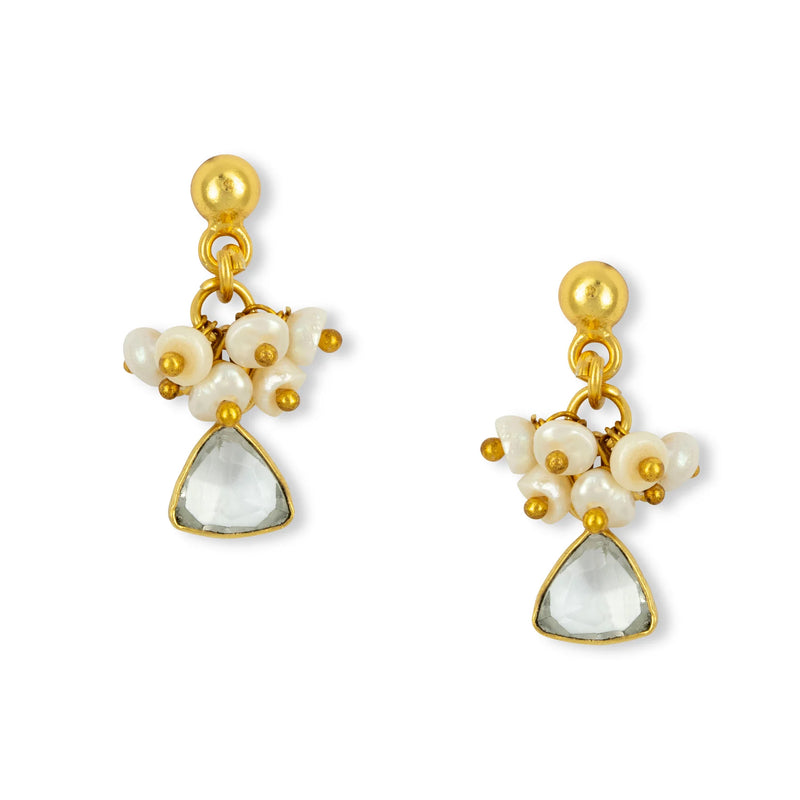 Ashiana Lacey Charm Earrings - White