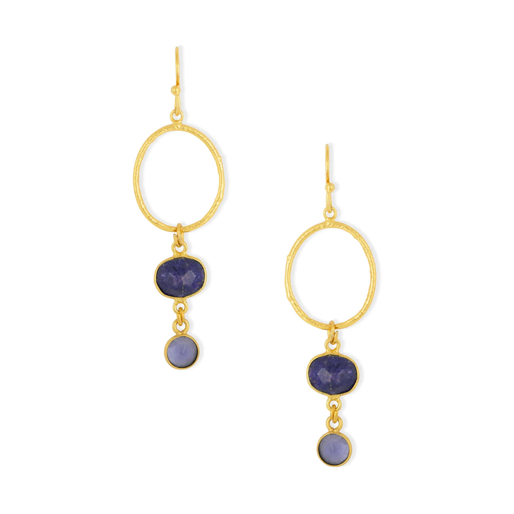 Ashiana Cadiz Navy Gemstone Earrings