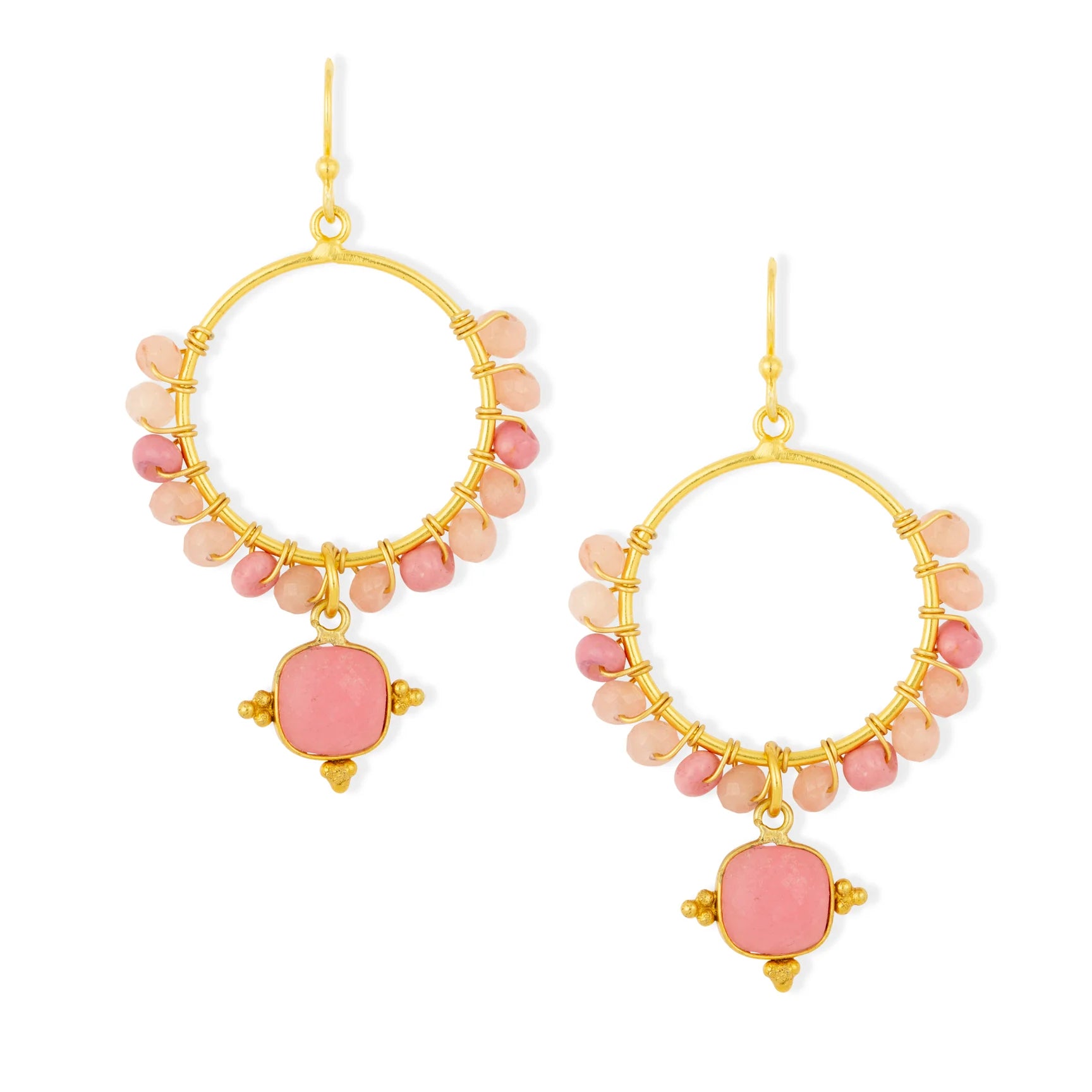 Ashiana Malibu Beaded Earrings - Pink