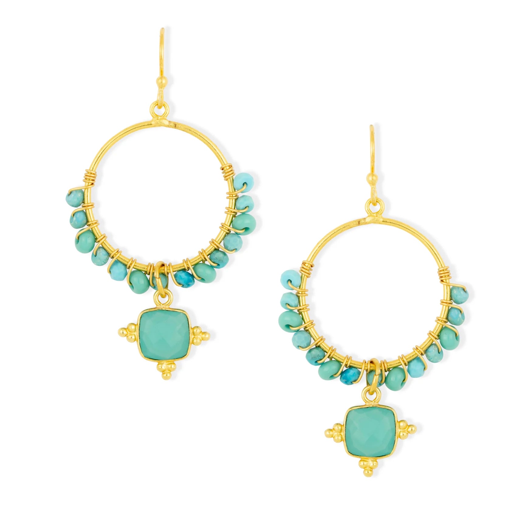 Ashiana Malibu Beaded Earrings - Blue