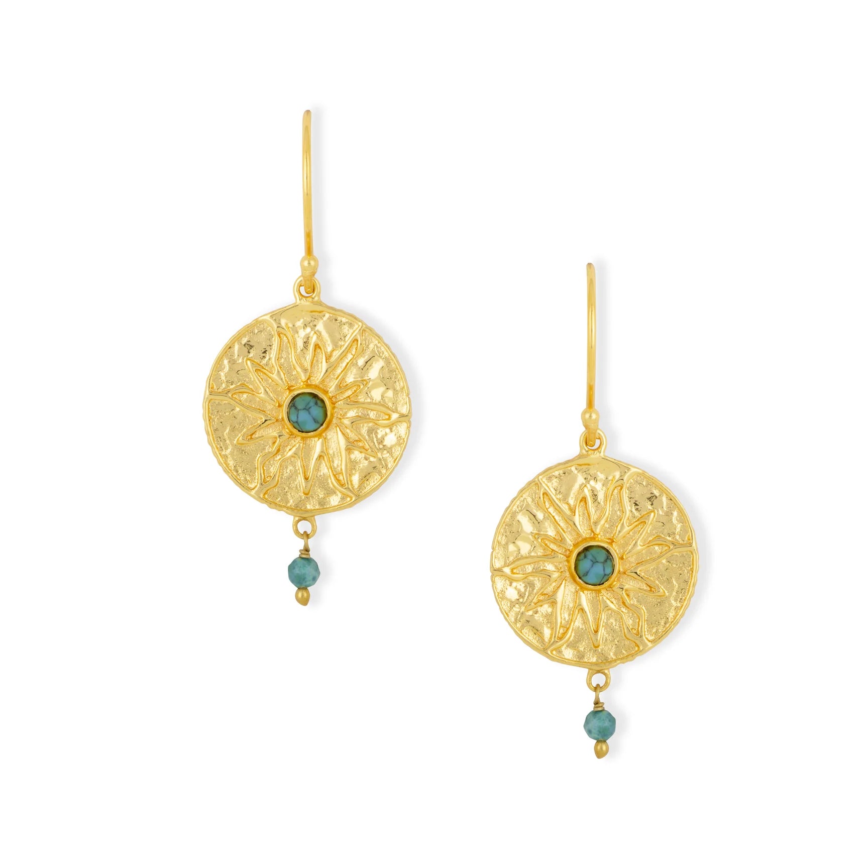 Ashiana Corfu Gold Sunburst Earrings
