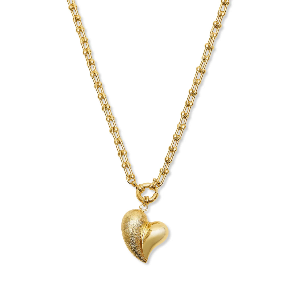 Ashiana Amor Chunky Heart Necklace Gold