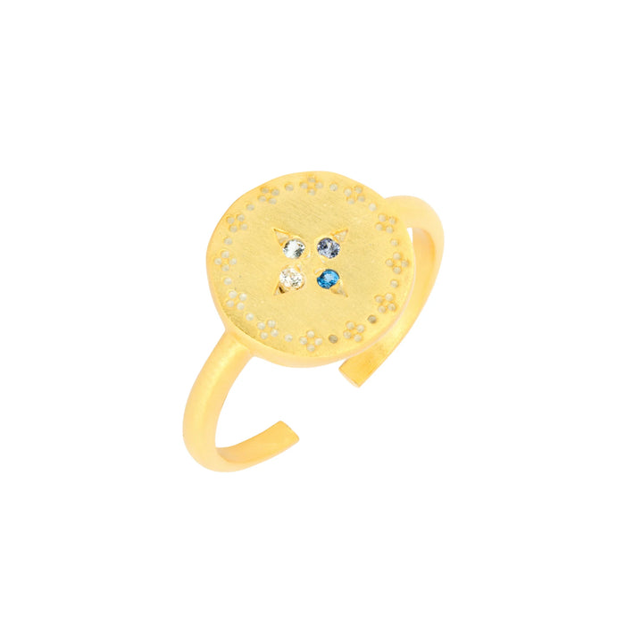 Ashiana Gemma Ring Blue