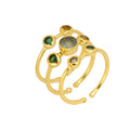 Ashiana Porto Stacking Ring Set - Labradorite
