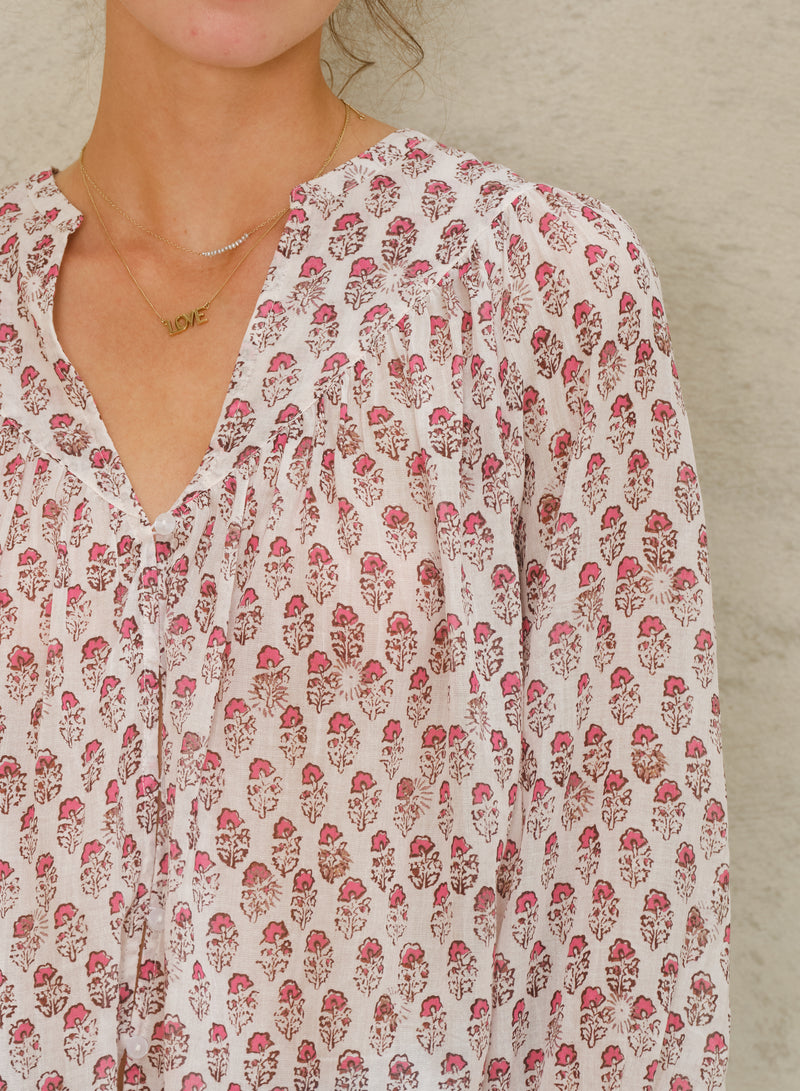 M.A.B.E Kiki Print Blouse - Pink