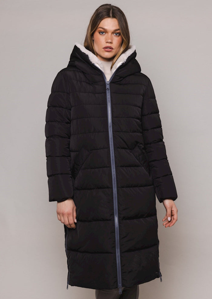 Rino & Pelle Keila Fur Hooded Coat - Black