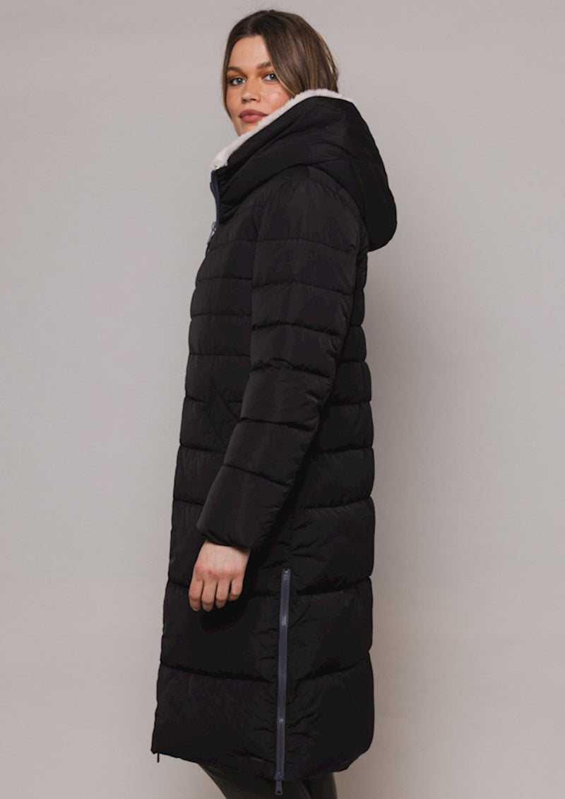 Rino & Pelle Keila Fur Hooded Coat - Black