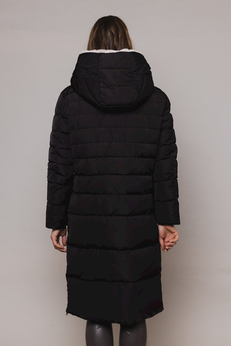 Rino & Pelle Keila Fur Hooded Coat - Black