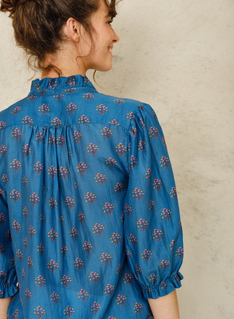 M.A.B.E Lindi Print Blouse - Blue