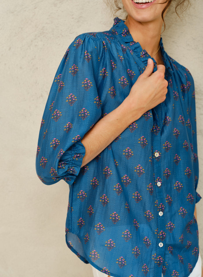 M.A.B.E Lindi Print Blouse - Blue