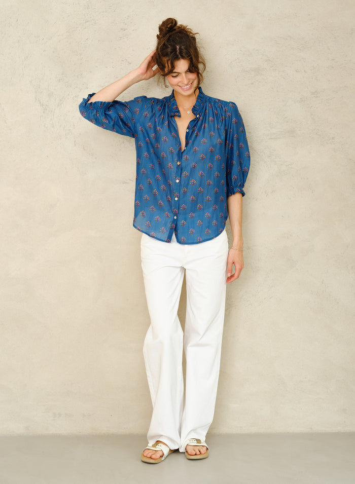 M.A.B.E Lindi Print Blouse - Blue