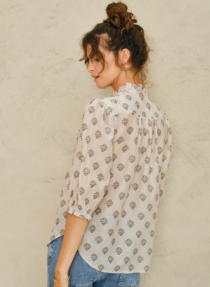 M.A.B.E Lindi Print Blouse - Ecru