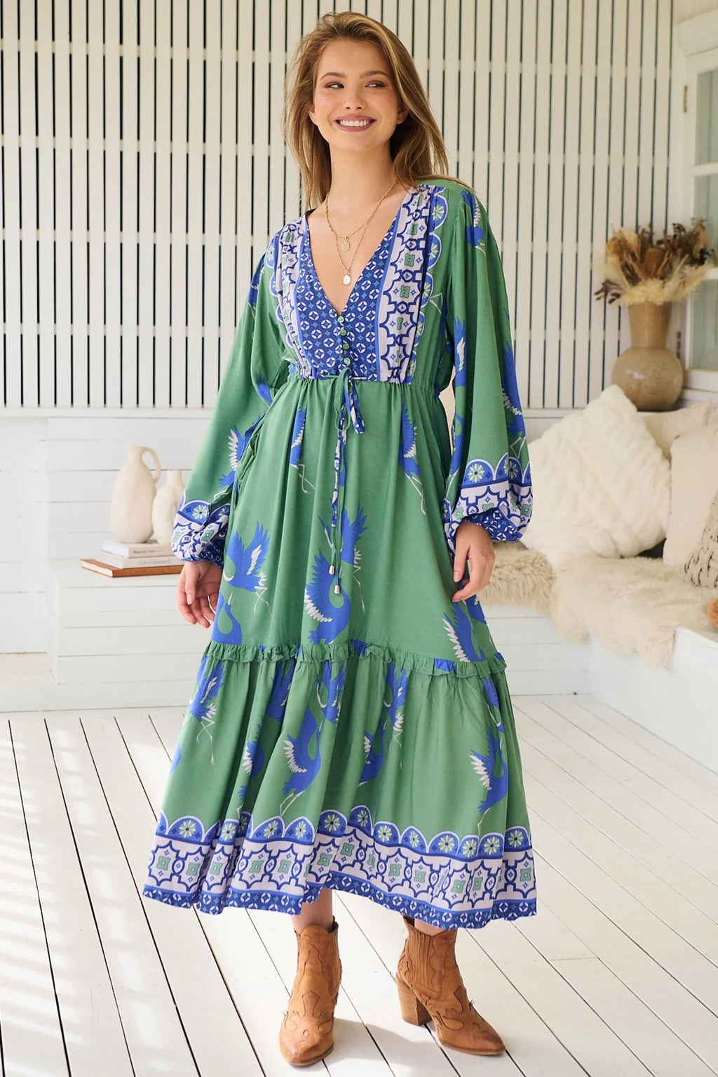 Jaase Willa Midi Dress - Blue Bird