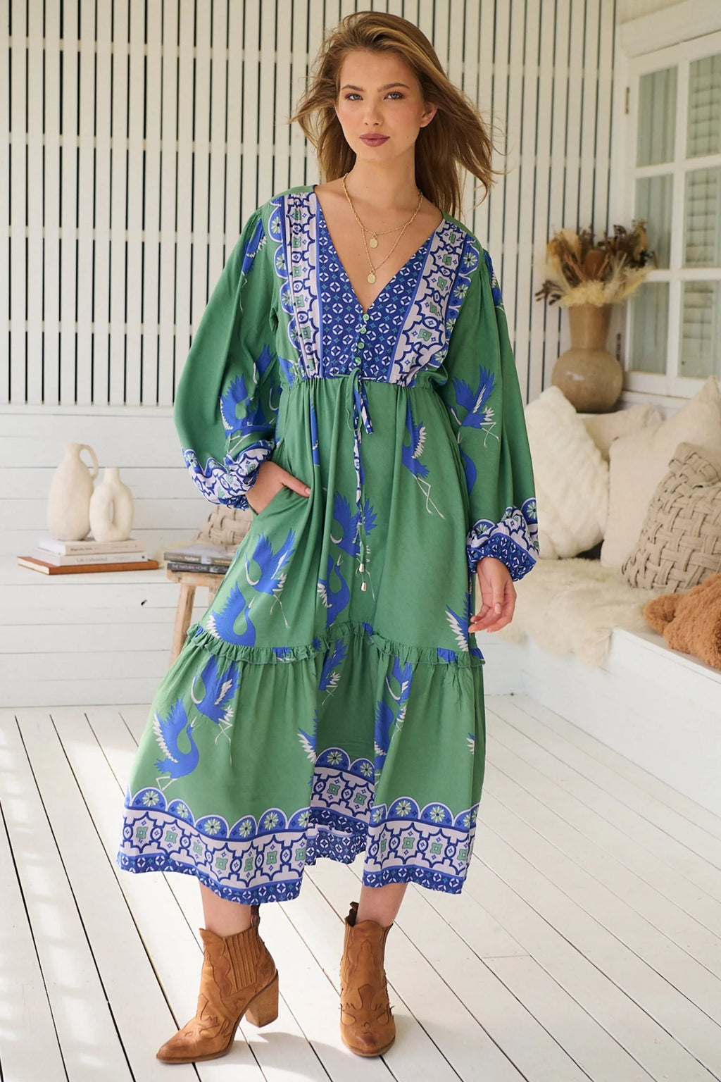 Jaase Willa Midi Dress - Blue Bird