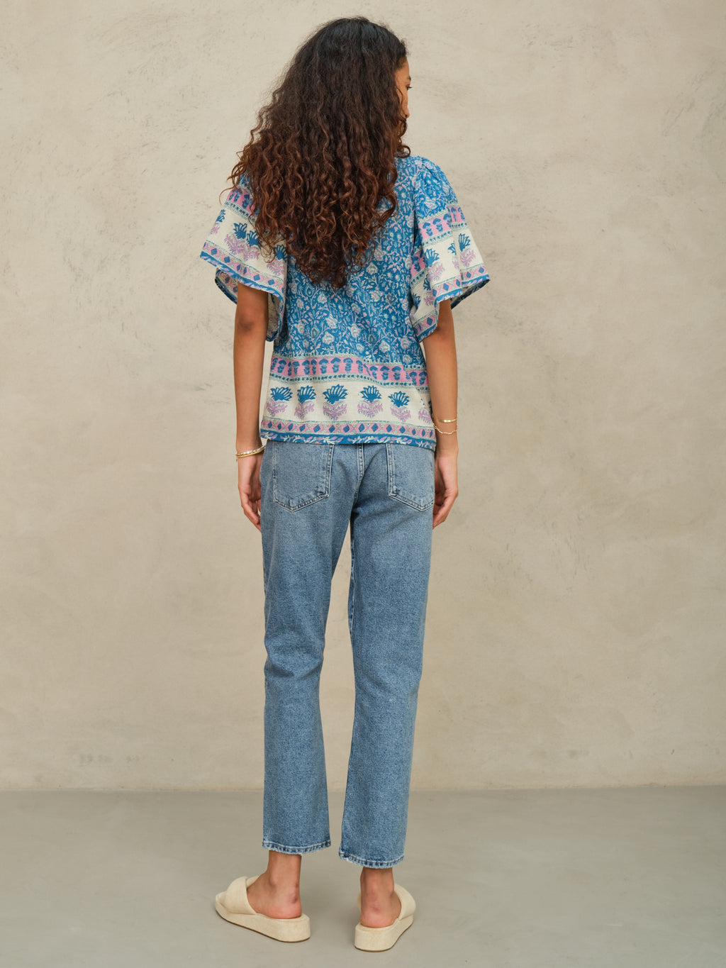 M.A.B.E Myla Print Short Sleeve Top