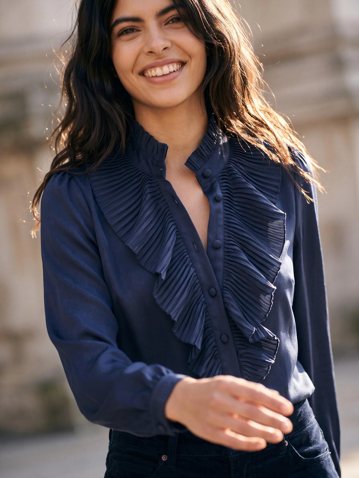Nooki Marlow Blouse - Navy