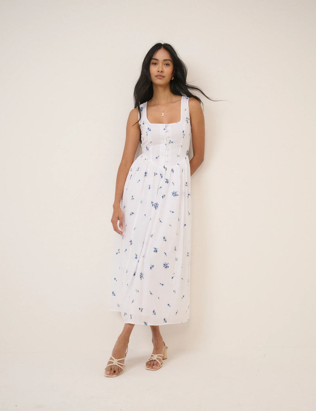 Nobody's Childs Cora Midi Dress - White Floral