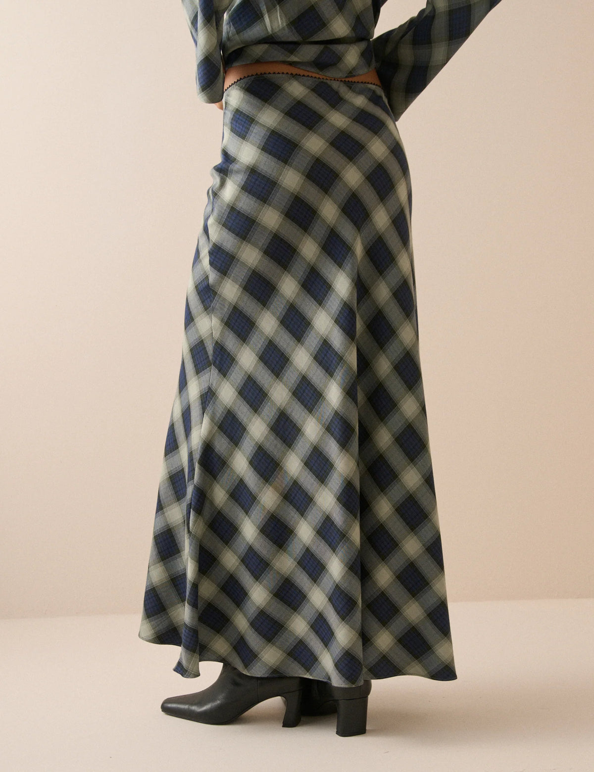 Nobody's Child Otto Check Skirt - Blue