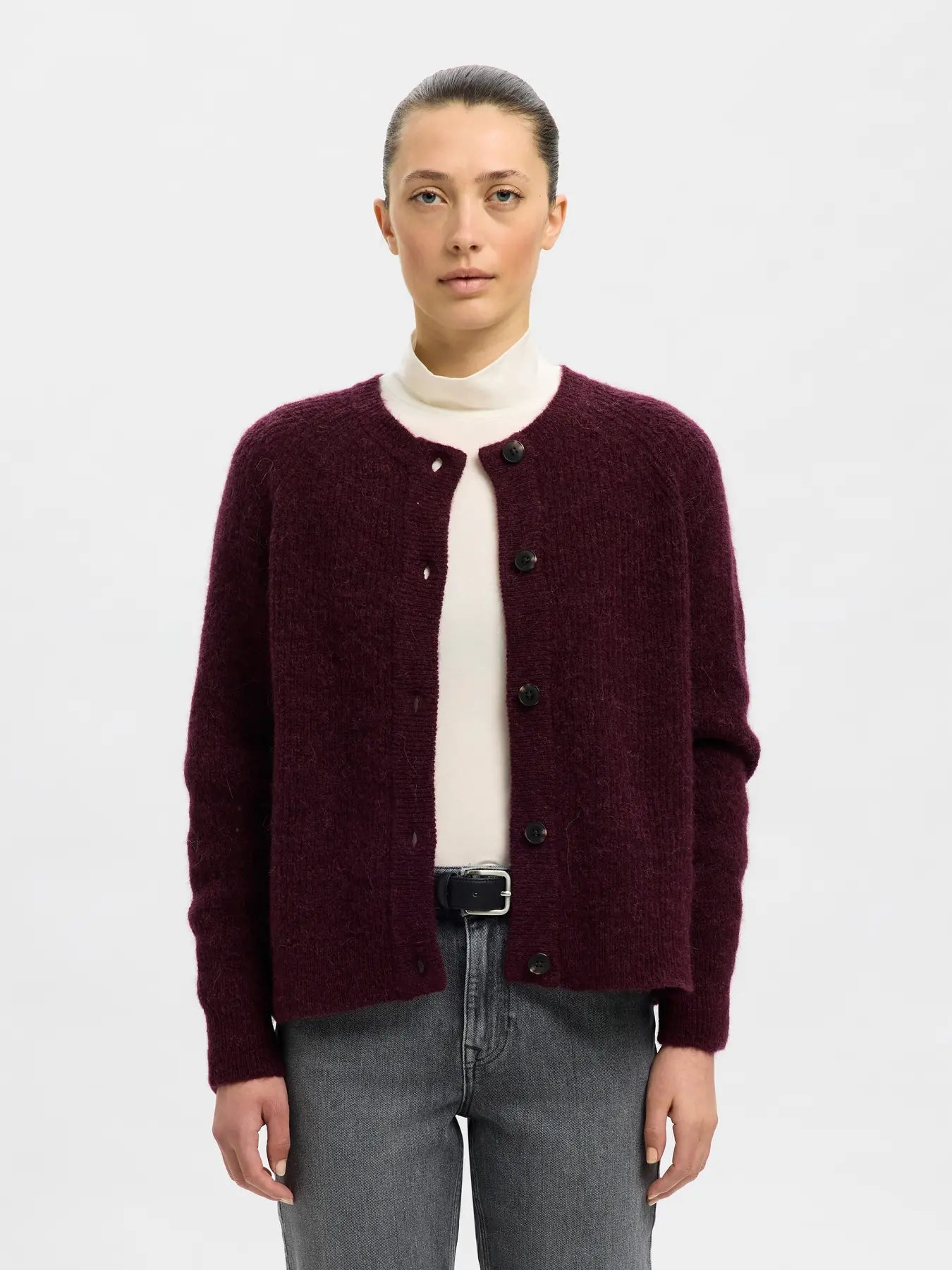 Selected Femme Lulu Cardigan - Fig