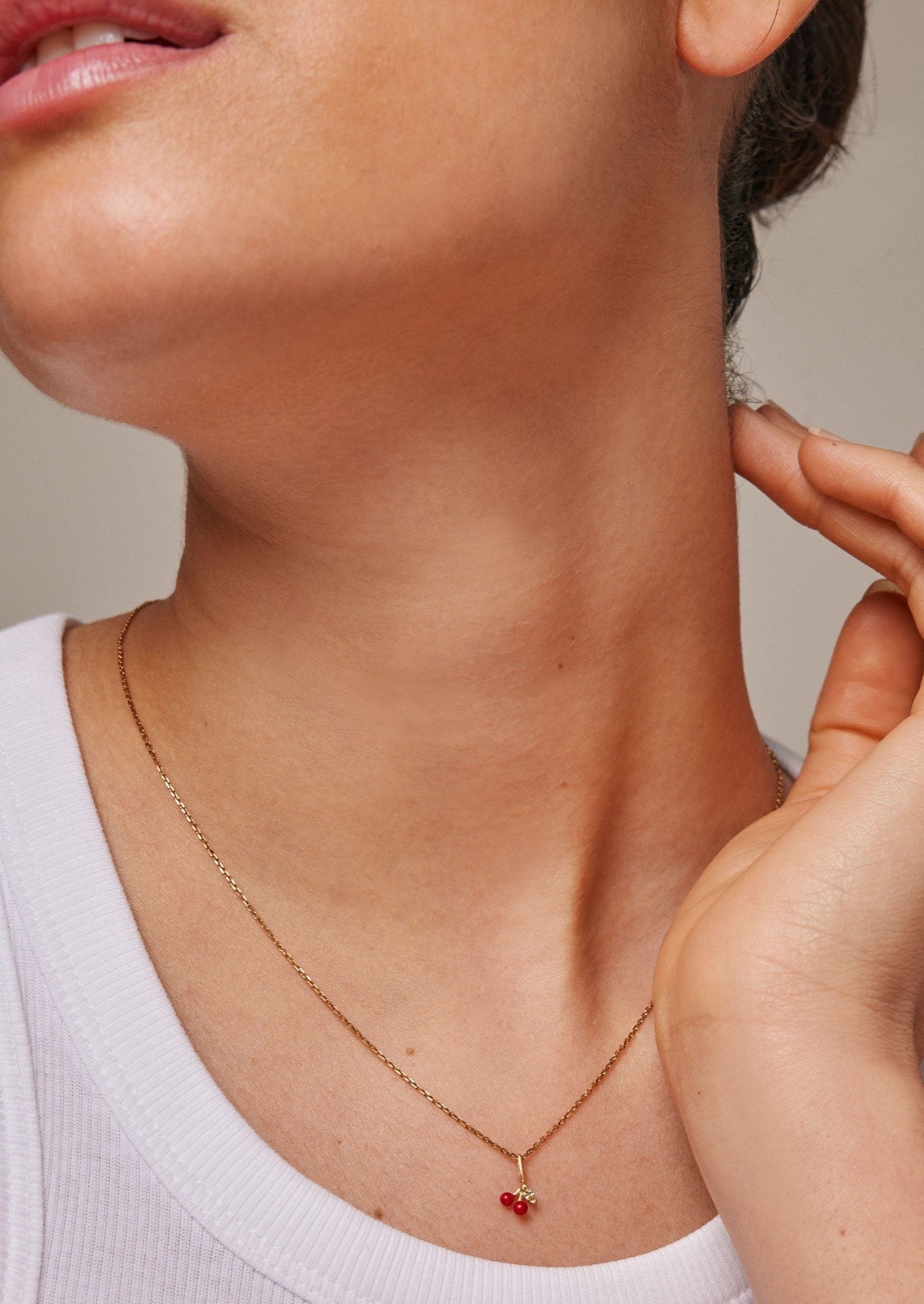 Enamel Cherry Necklace