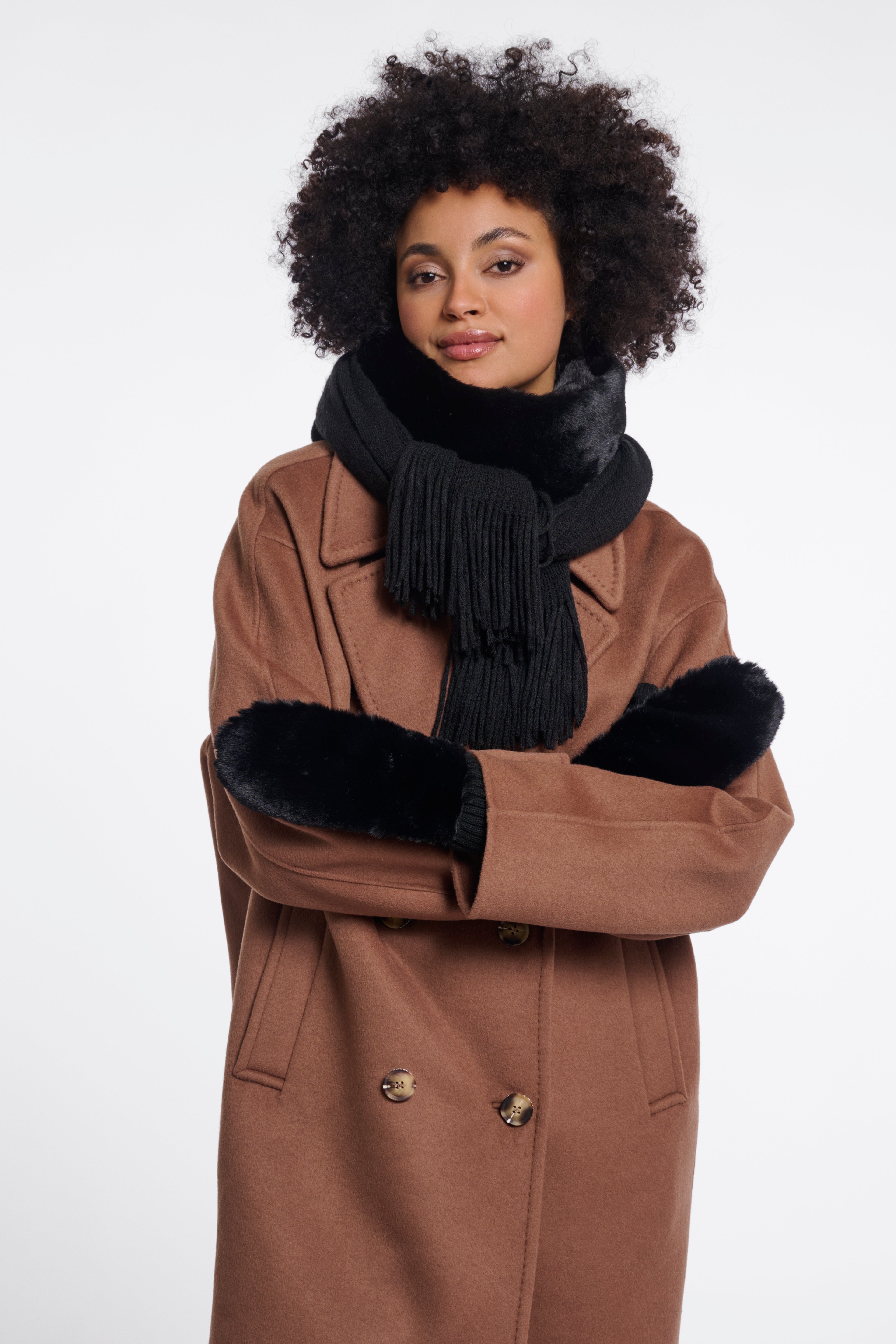 Rino & Pelle Oxo Fur Gloves - Black