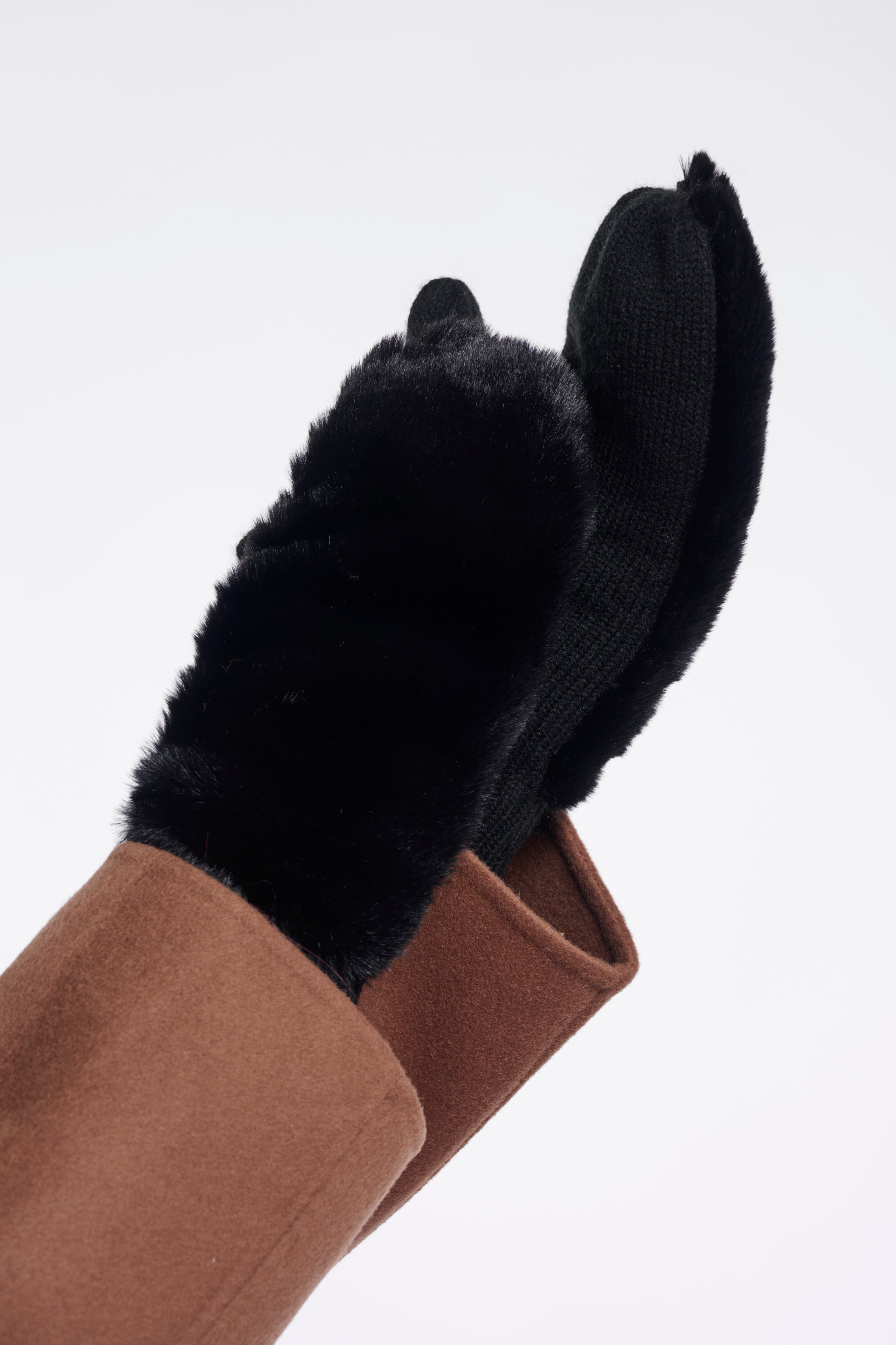 Rino & Pelle Oxo Fur Gloves - Black
