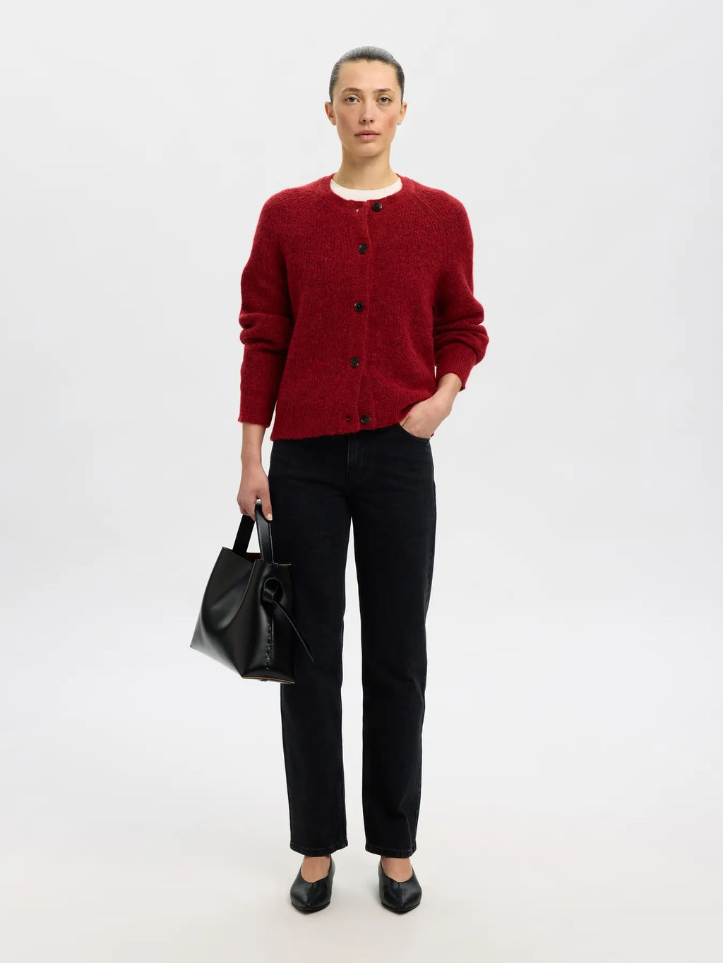 Selected Femme Lulu Cardigan - Red