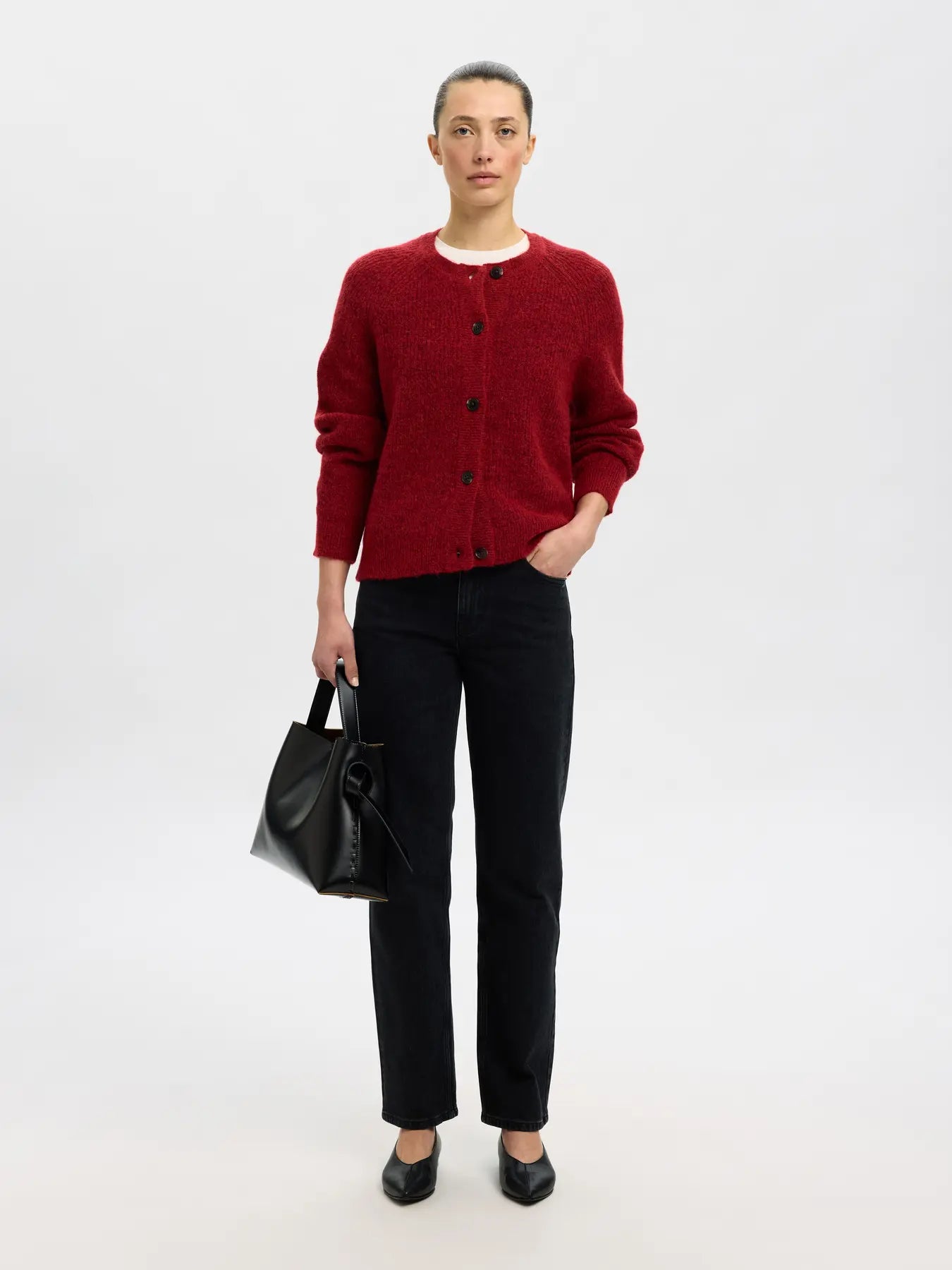 Selected Femme Lulu Cardigan - Red