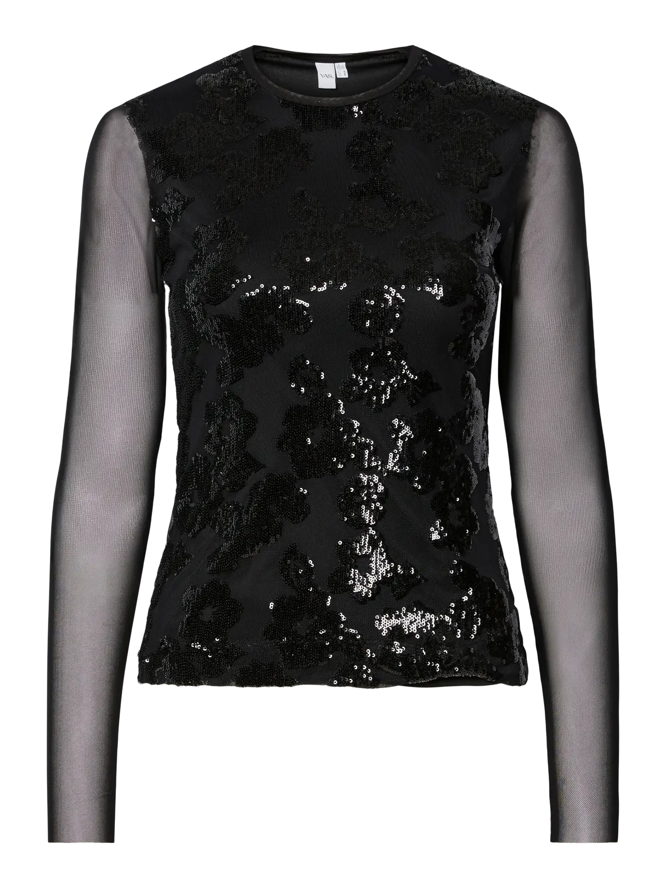 YAS Vitina Sequin Top - Black