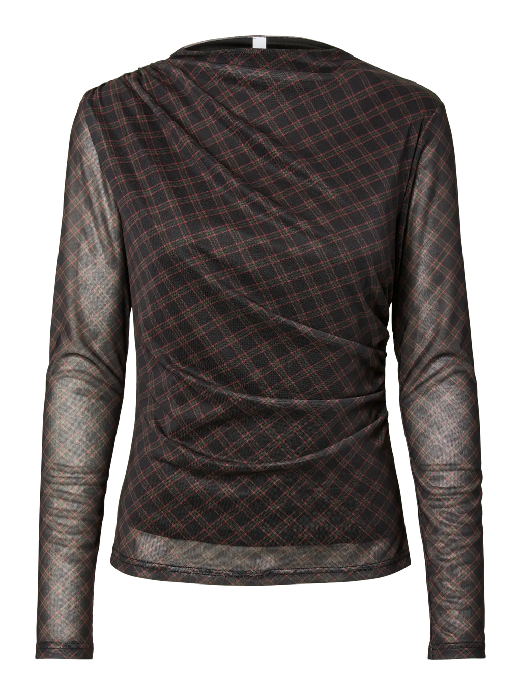 YAS Lunua Mesh Check Top