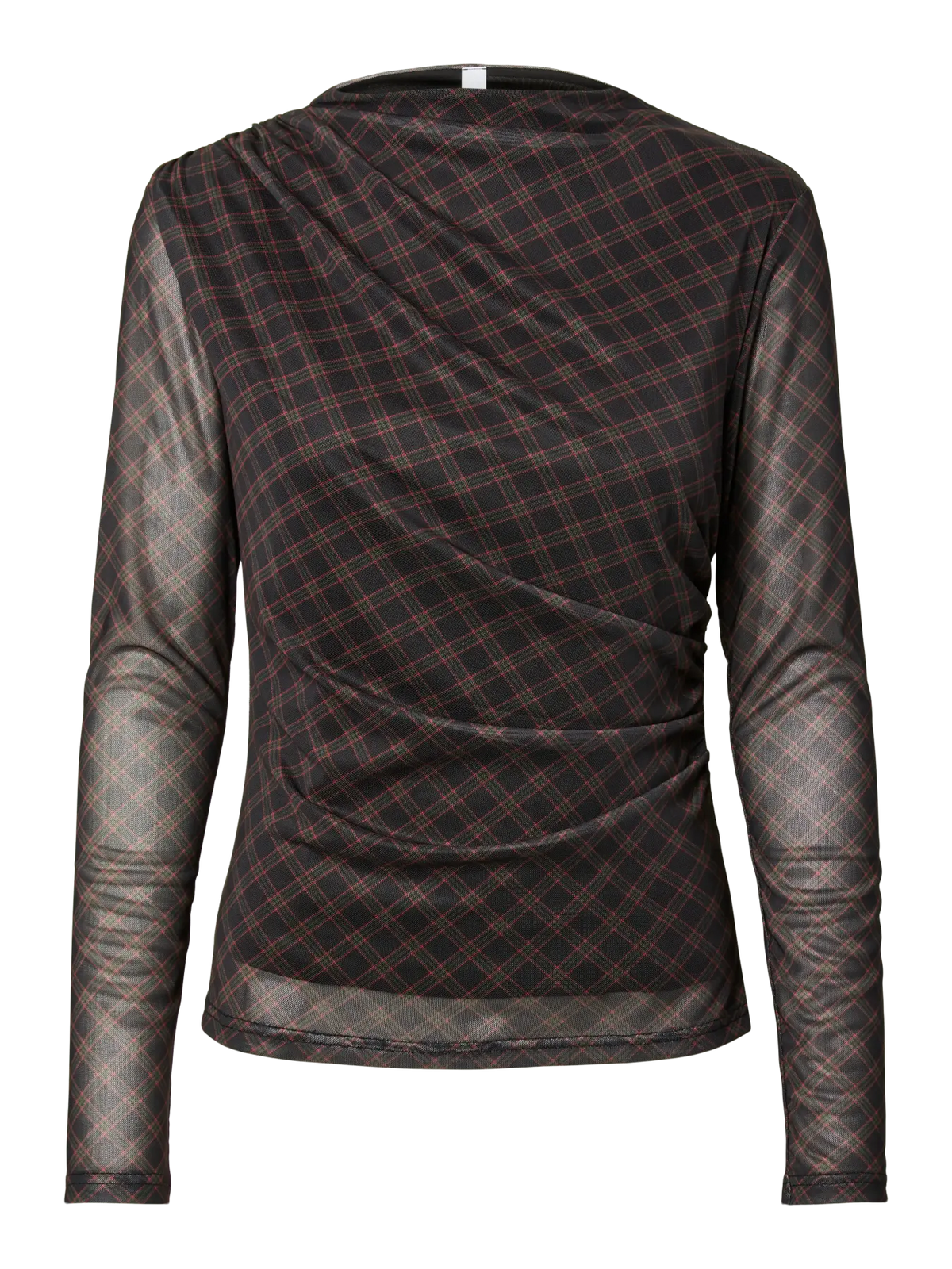 YAS Lunua Mesh Check Top