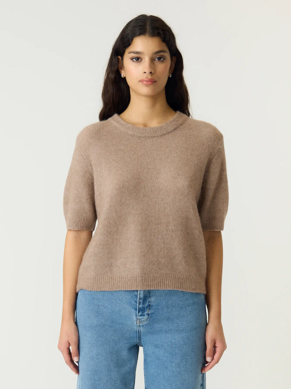 YAS Johi Short Sleeve Knit - Oat