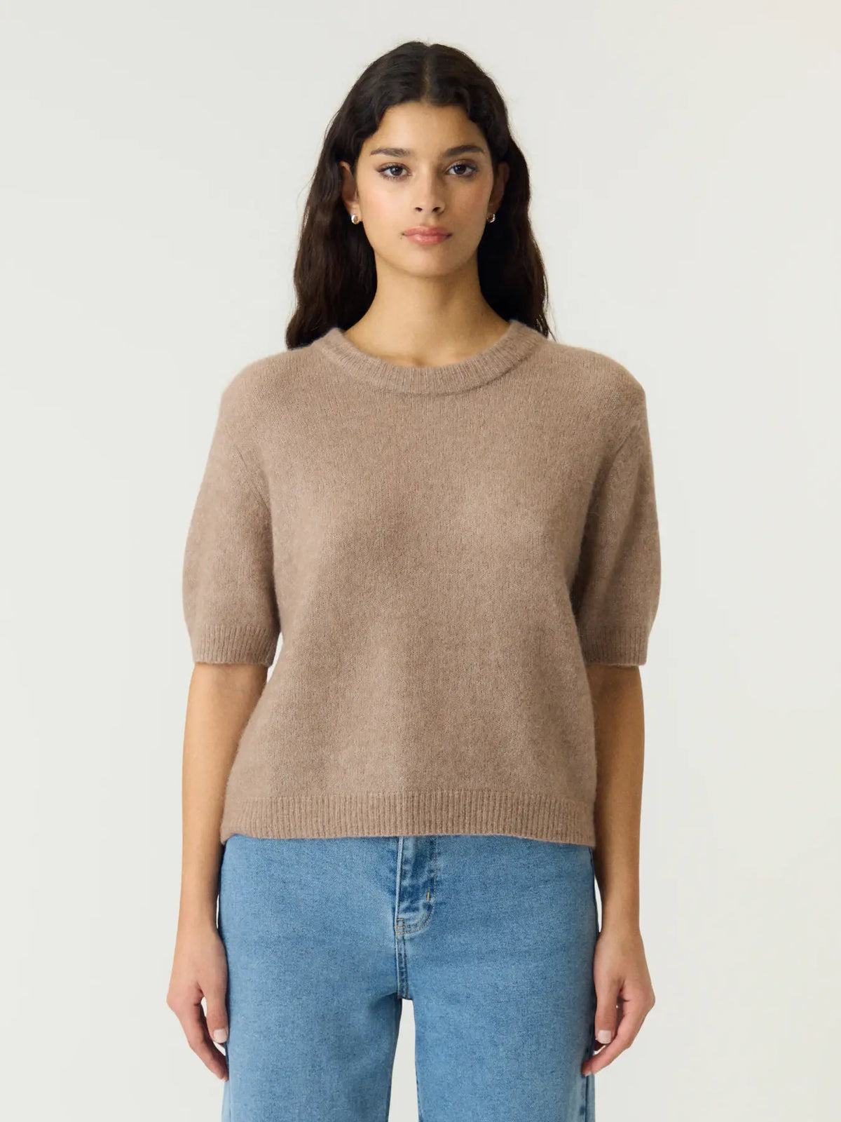 YAS Johi Short Sleeve Knit - Oat