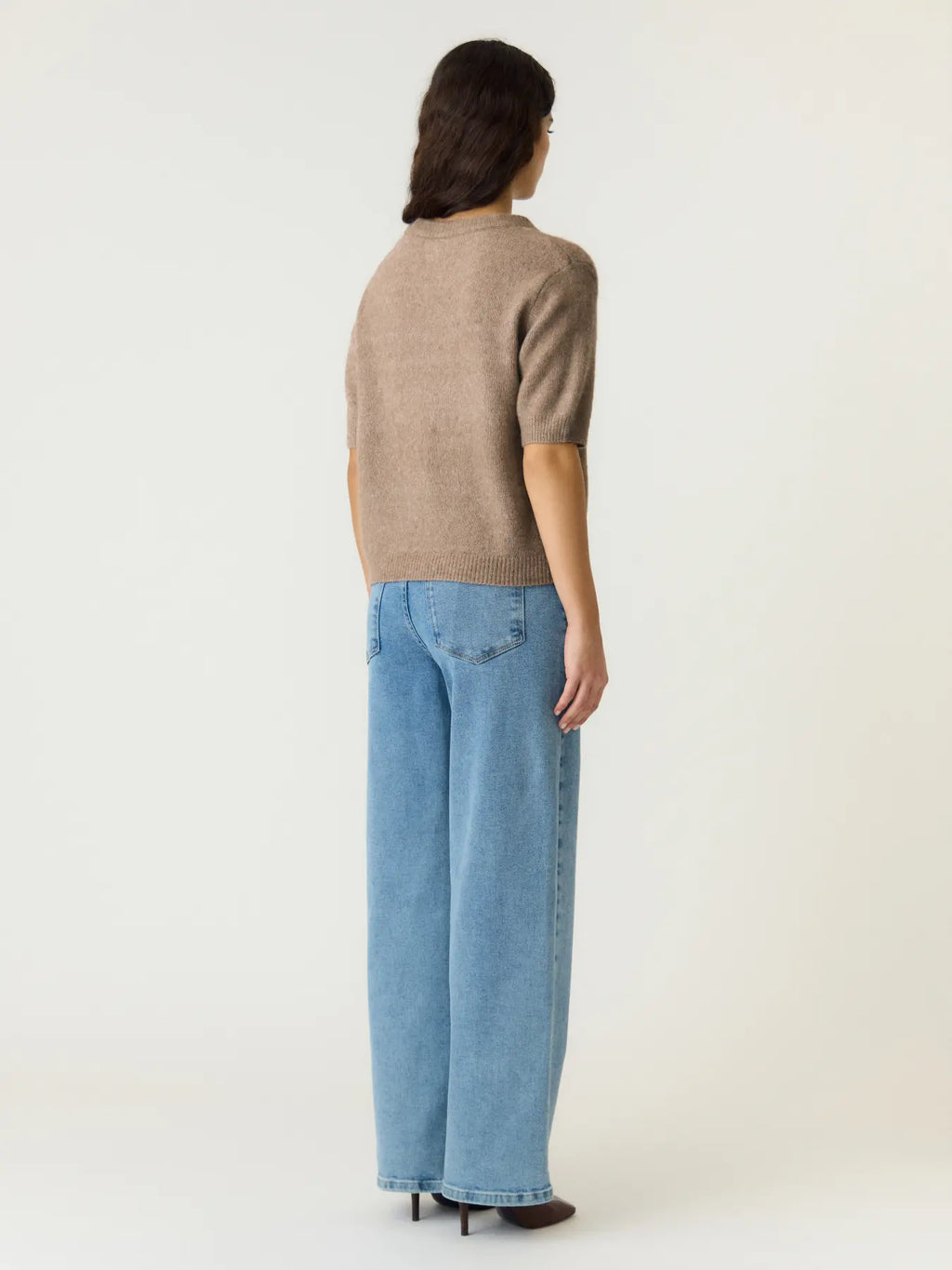 YAS Johi Short Sleeve Knit - Oat
