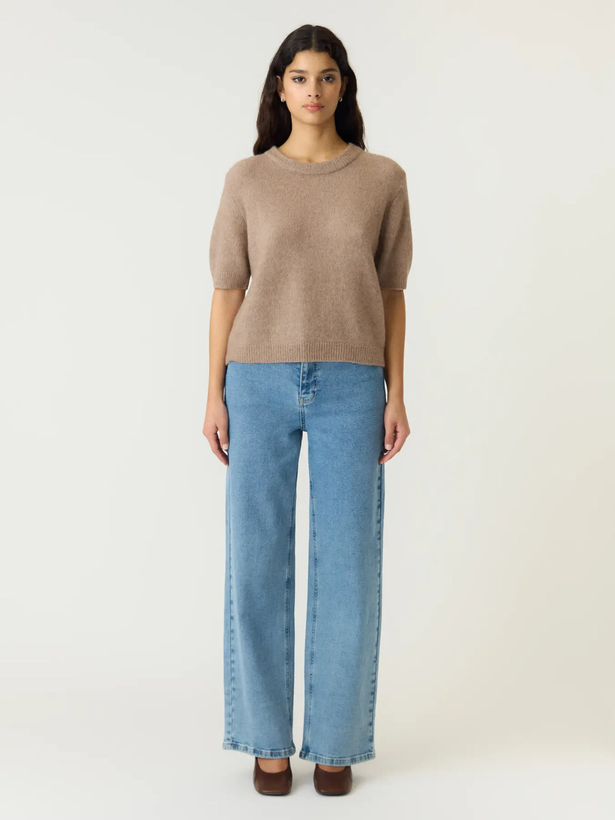 YAS Johi Short Sleeve Knit - Oat