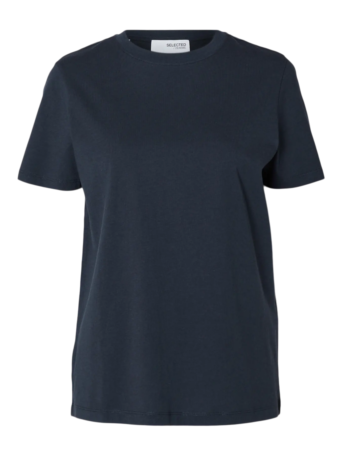 Selected Femme Essential O Neck Tee - Navy