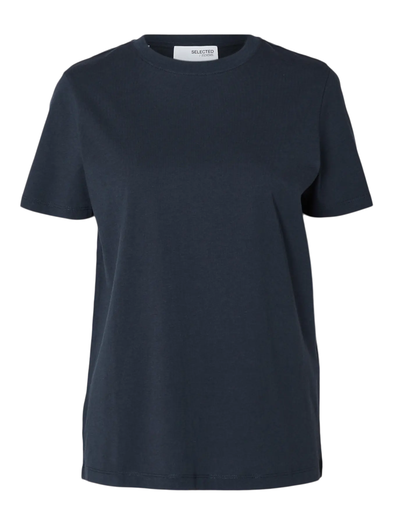 Selected Femme Essential O Neck Tee - Navy
