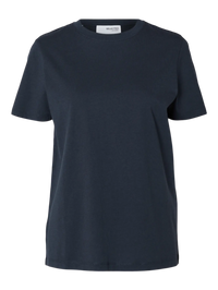 Selected Femme Essential O Neck Tee - Navy