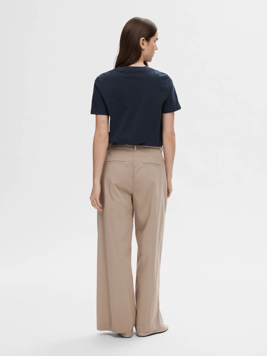 Selected Femme Essential O Neck Tee - Navy