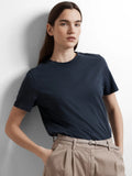 Selected Femme Essential O Neck Tee - Navy