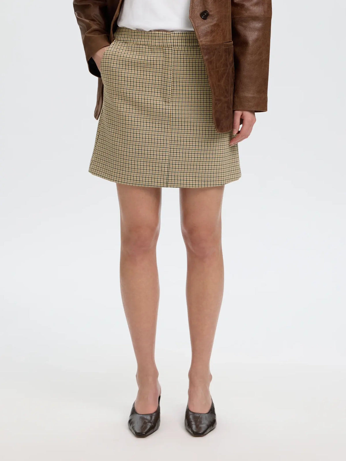 Selected Elara Check Skirt