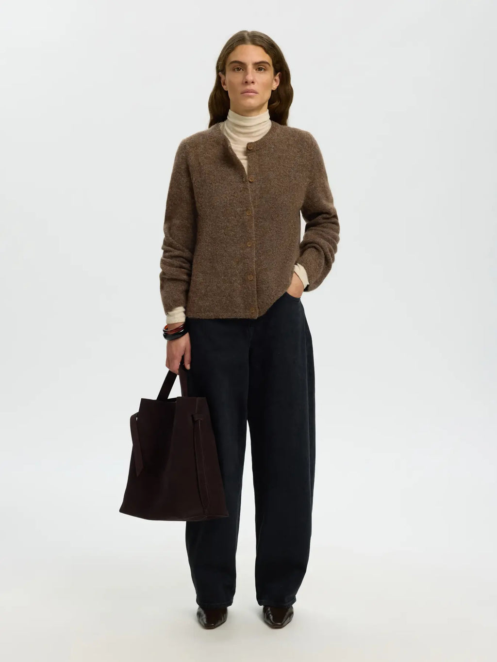 Selected Lulu Cardigan - Brown