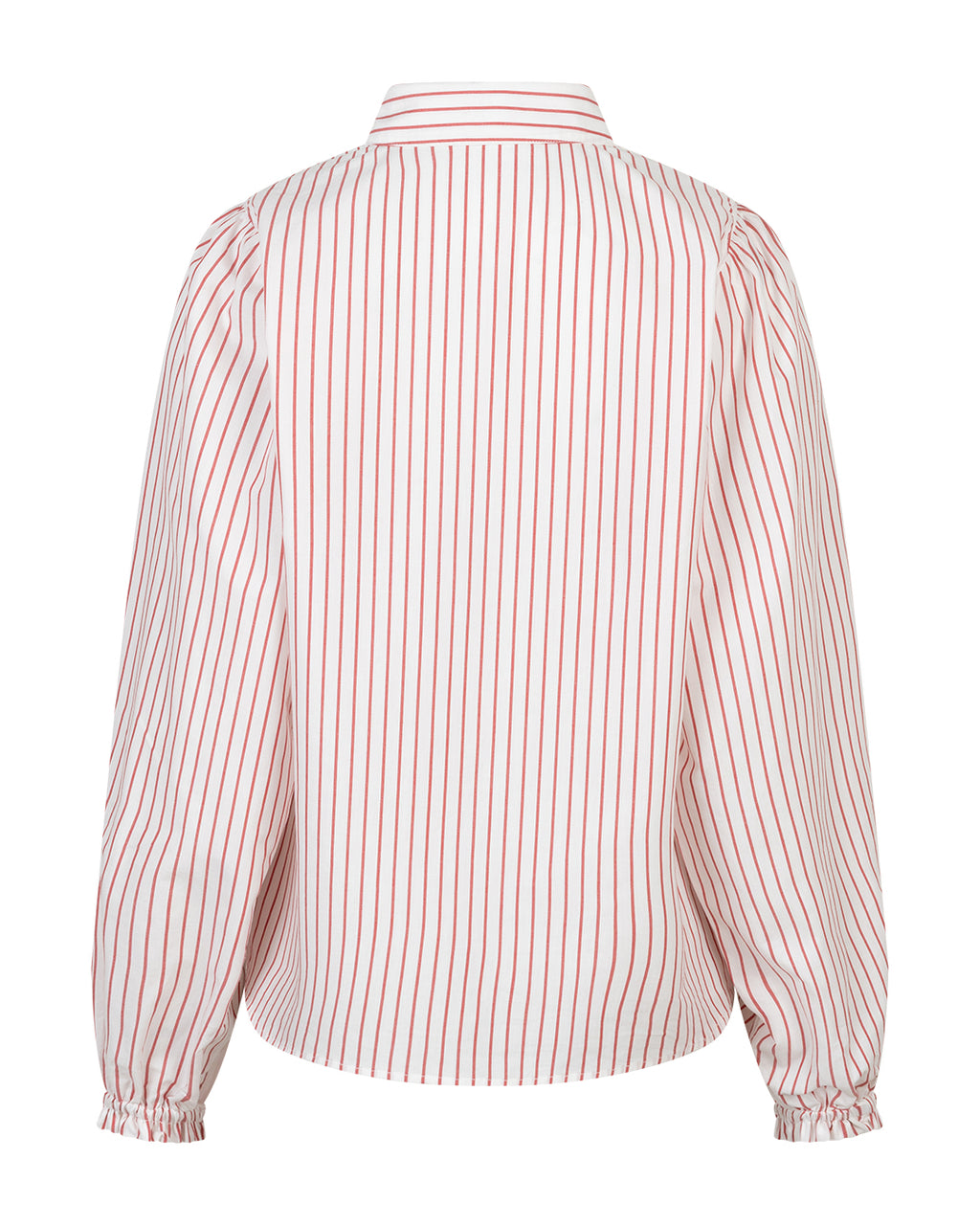 Red Button Victoria Poplin Stripe Shirt - Red
