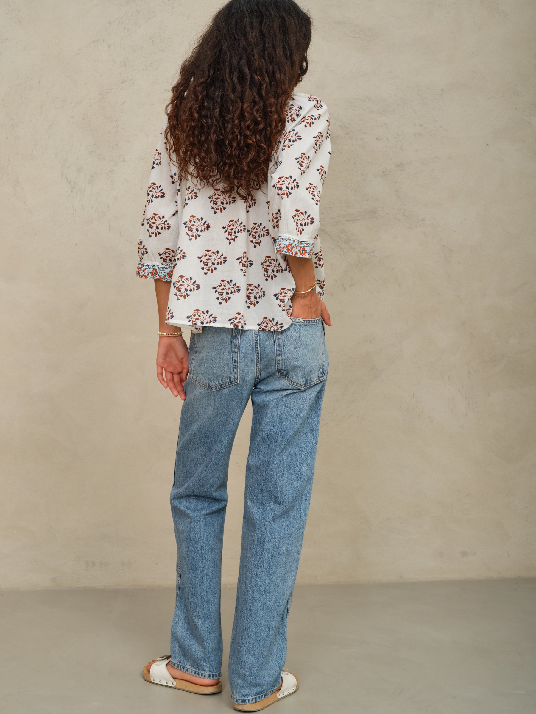 M.A.B.E Stella Long Sleeve Print Top
