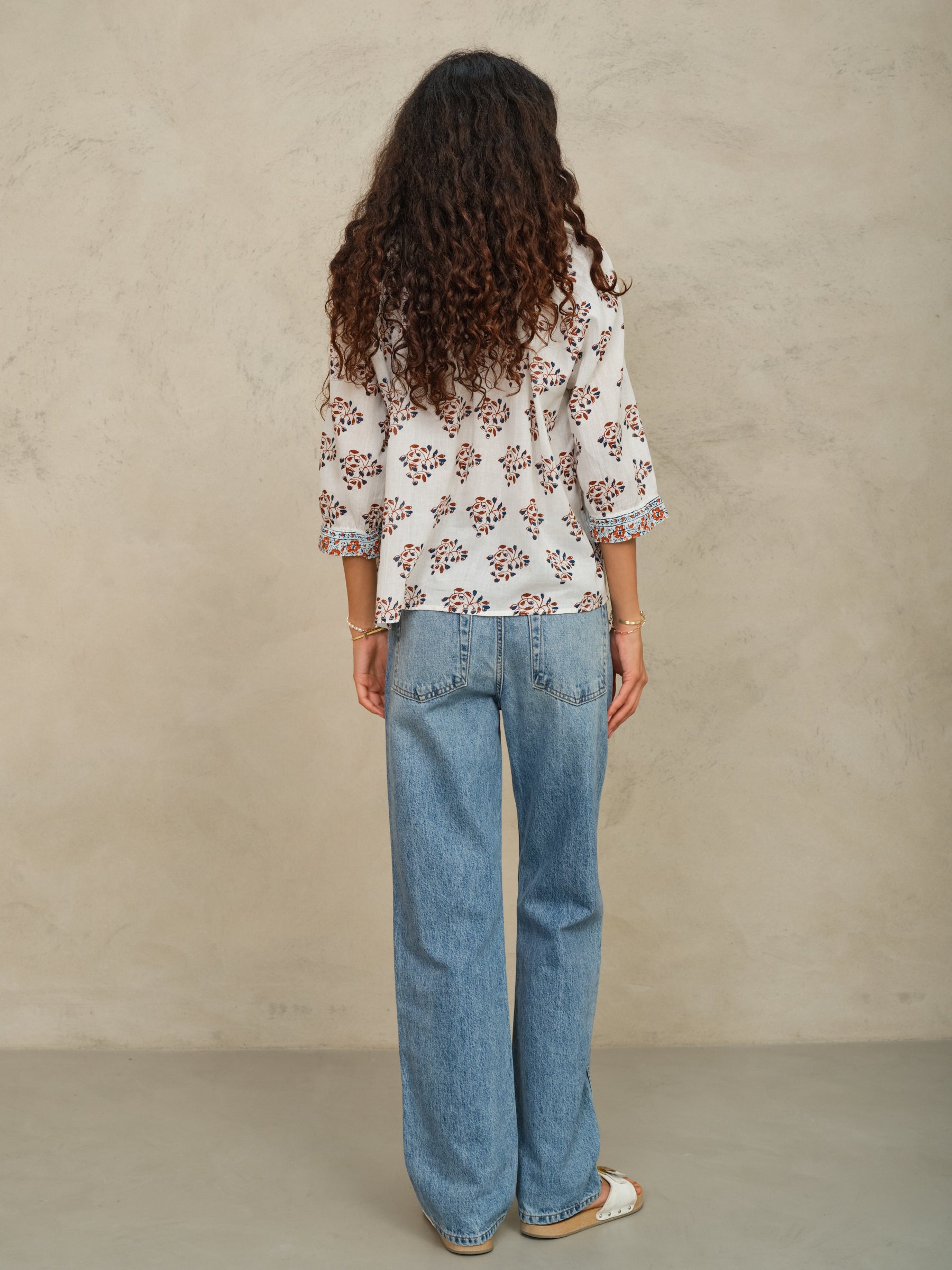 M.A.B.E Stella Long Sleeve Print Top