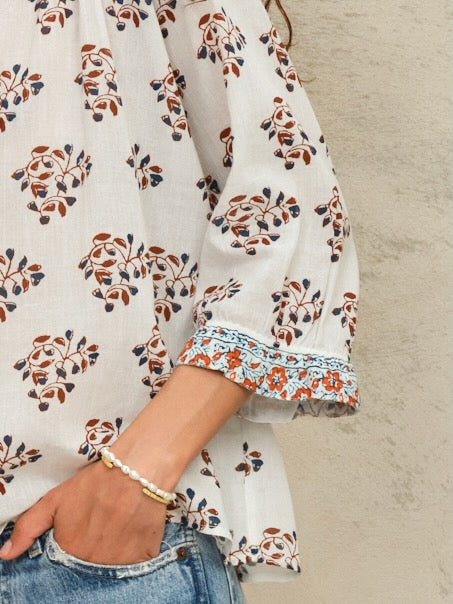 M.A.B.E Stella Long Sleeve Print Top