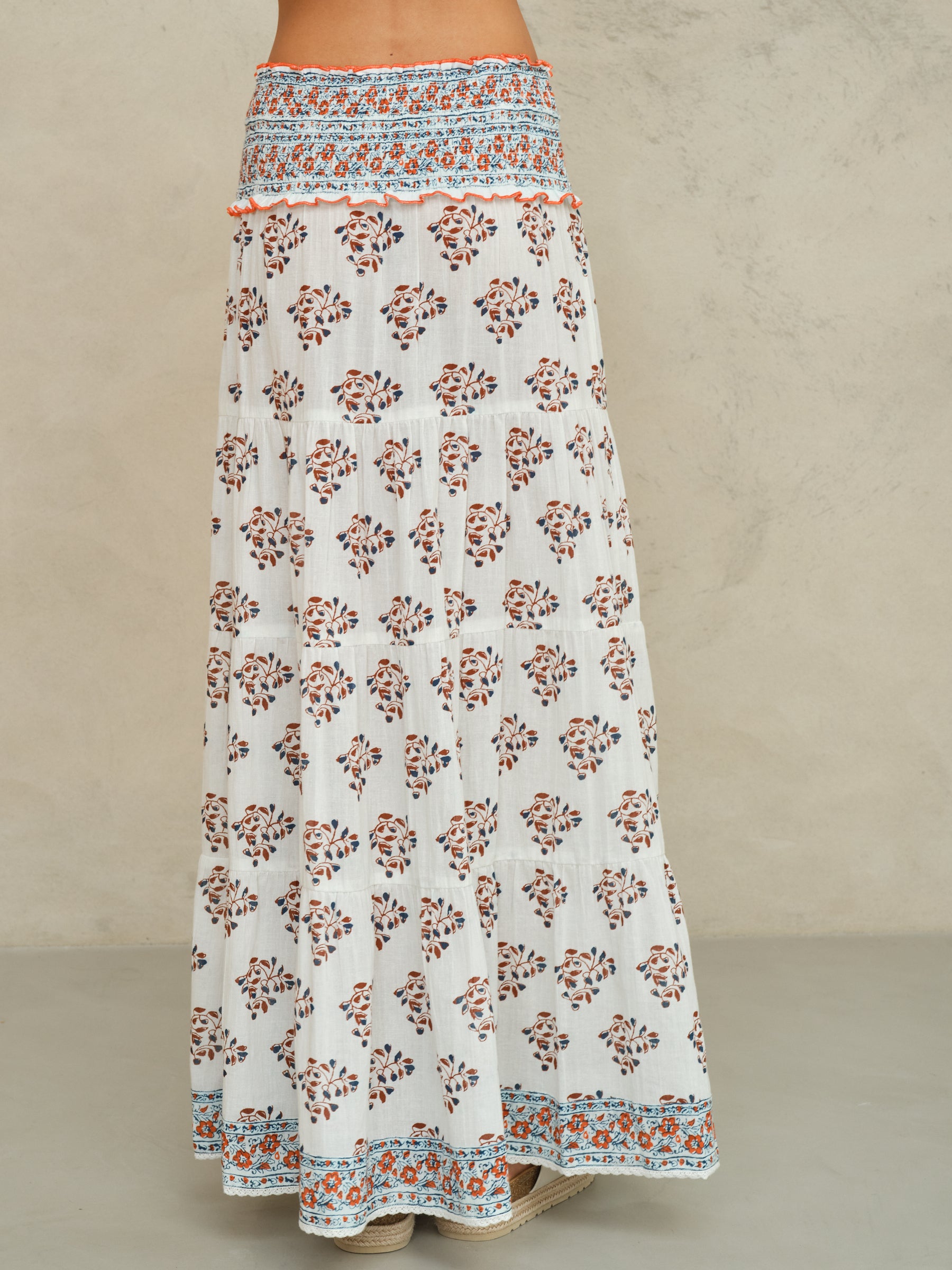 M.A.B.E Stella Print Maxi Skirt