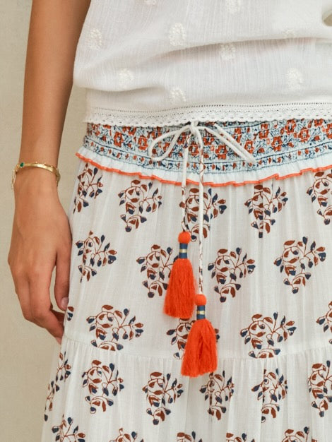 M.A.B.E Stella Print Maxi Skirt