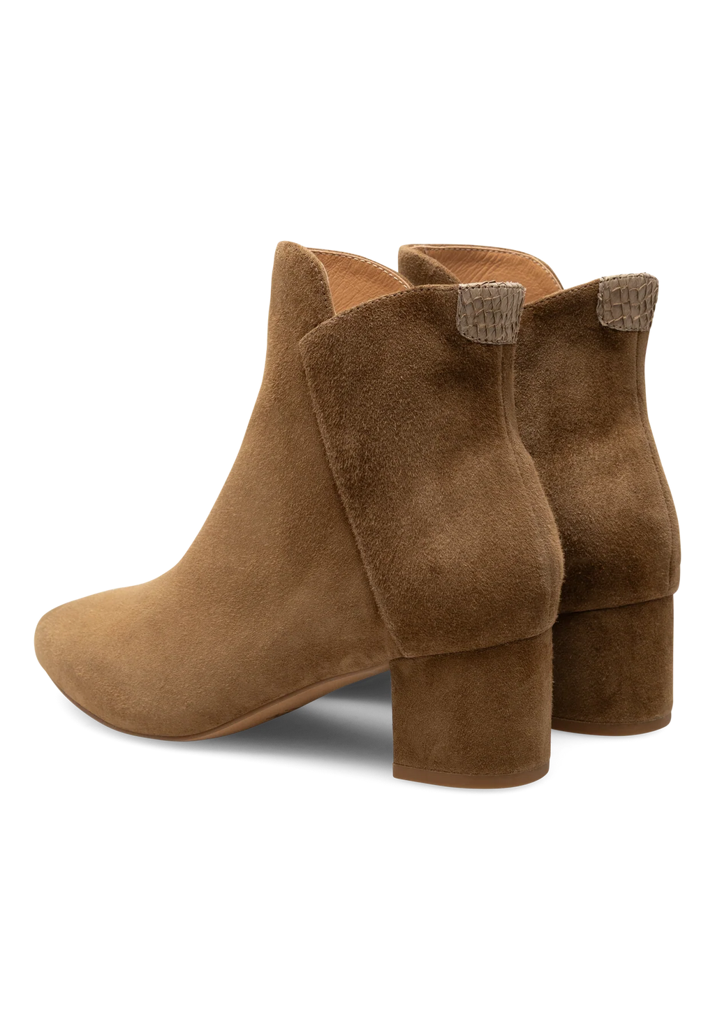 Woden Saga Block Heel Boots - Khaki